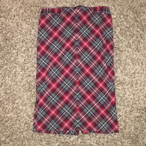 Plaid pencil skirt